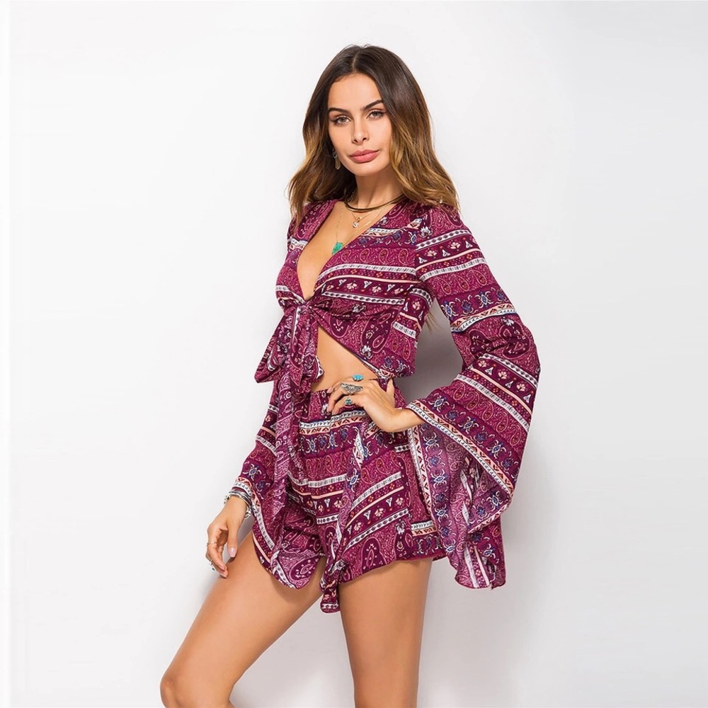 Purple Boho Romper - Picture 5 of 7